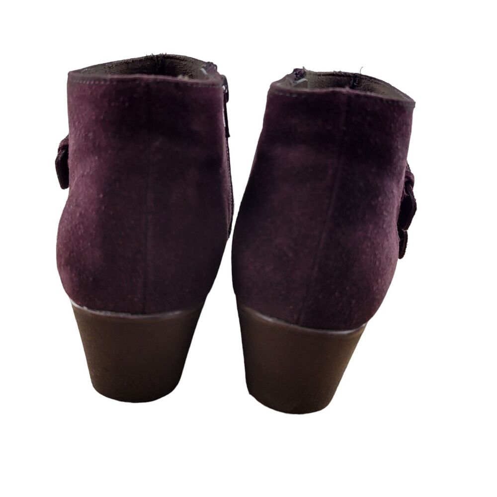 Munro Drew Wedge‎ Heel Ankle Boots Womens Size 6 Dark Purple Suede 2.25" Heel - Picture 4 of 9